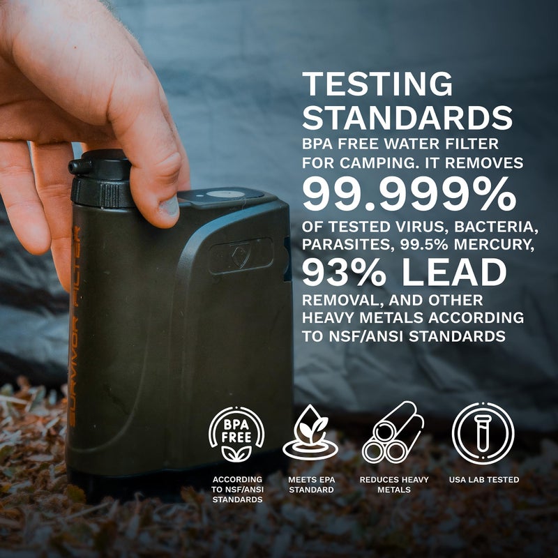 Survivor Filter PRO X - Electric Portable Camping Water Filter - Filters Bacteria, Parasite, Viral - Image 2